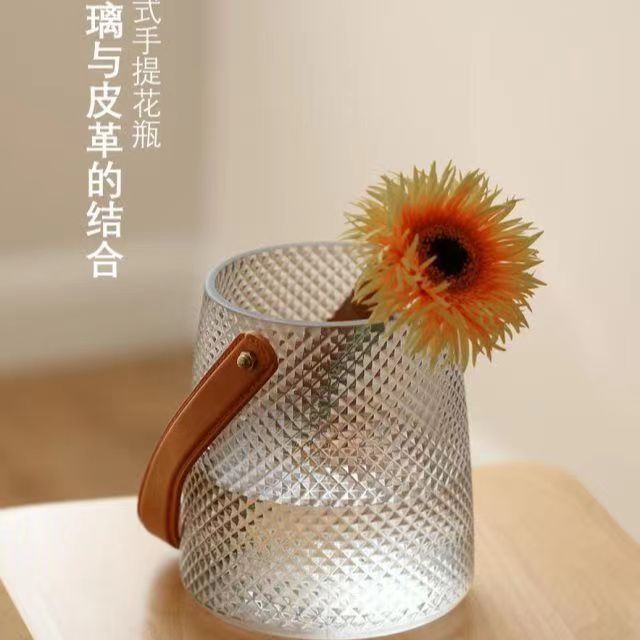 Luz florero de cristal portátil lujo simple hidropónico arreglo floral creativo escritorio decoración adornos