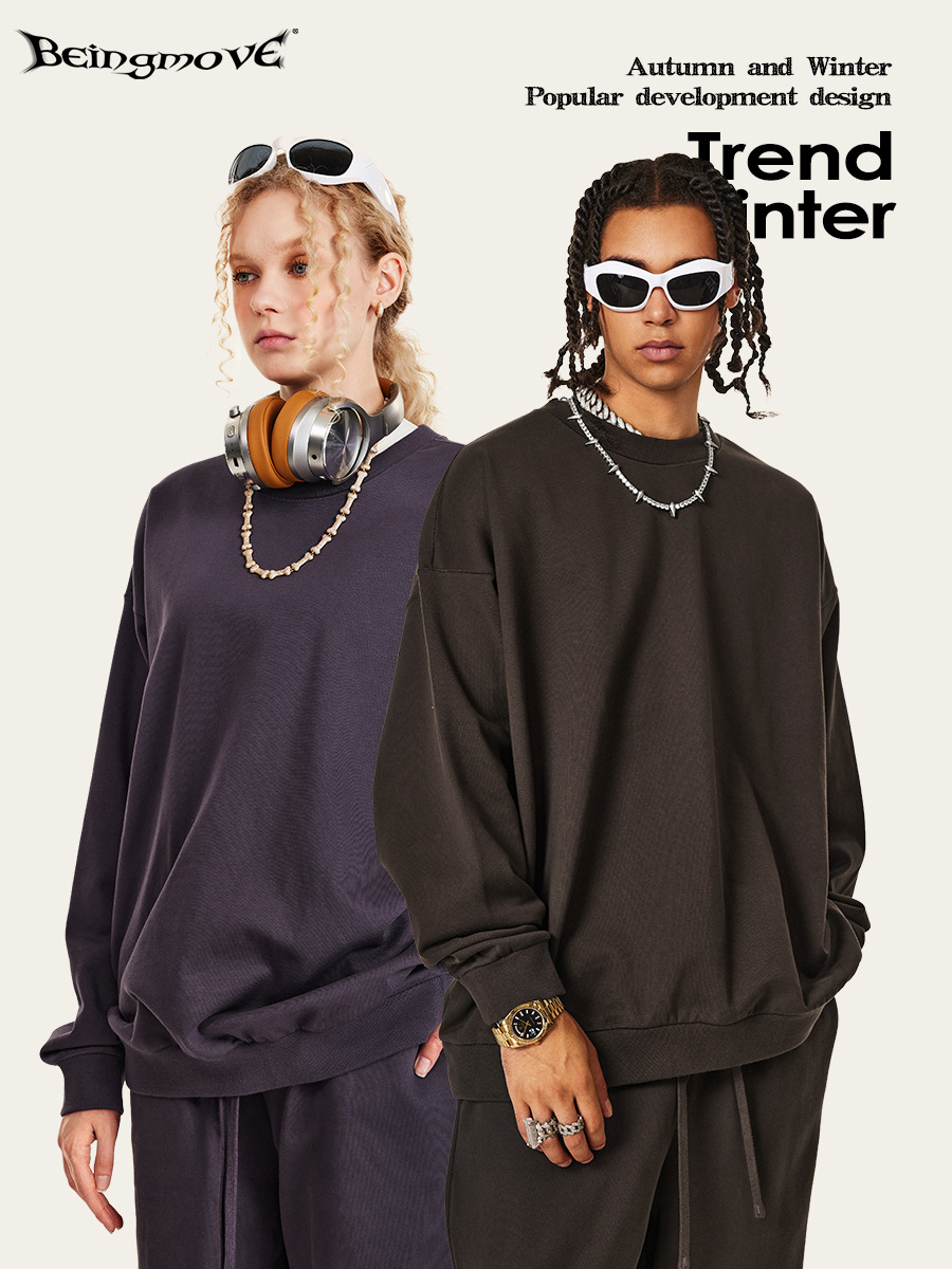 2025 otoño nuevo tamaño europeo transfronterizo de alta sensación marca de moda de color sólido camisa de cuello redondo tendencia de moda de estilo neutro camisa de hombre de moda