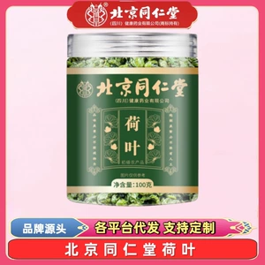 [北京同仁堂荷叶300G荷叶茶大颗粒荷叶粒大包装批发代发新货花草茶]