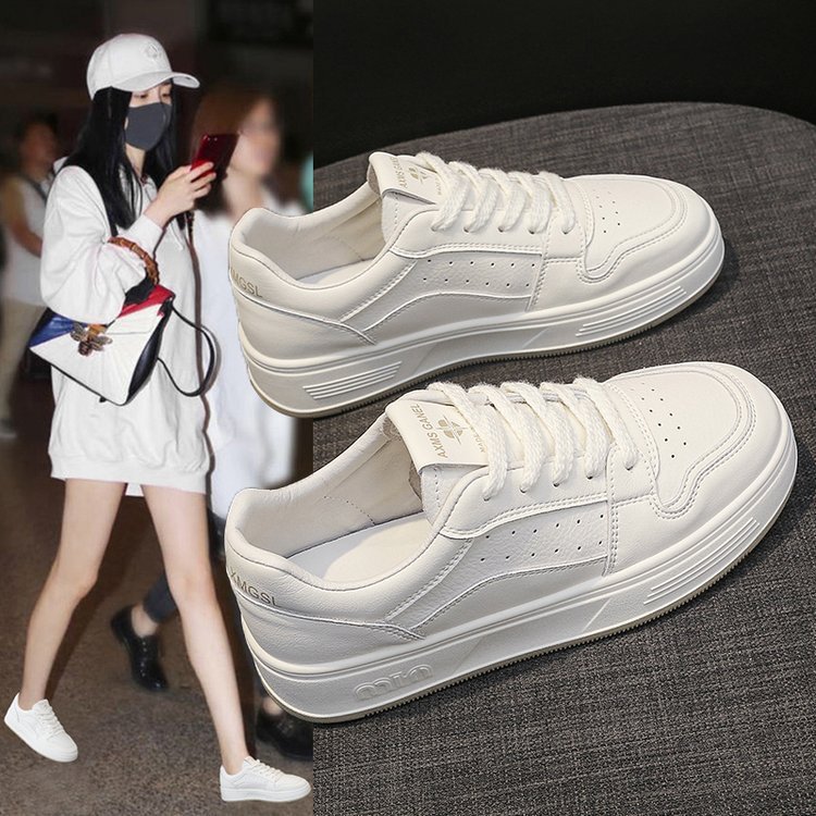 显脚小小白鞋女2025春秋新款百搭厚底休闲运动学生小白鞋板鞋女|undefined