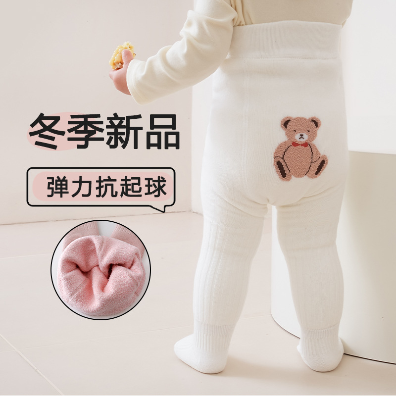 冬季新款2025婴幼童大PP打底裤859卡通动物珊瑚绒宝宝连裤袜