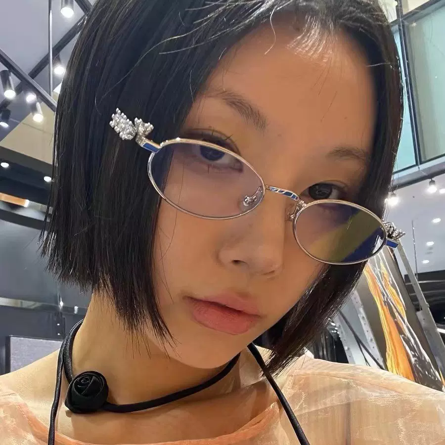 2025ins风gm联名小红书太阳眼镜女墨镜男钻石椭圆形y2k网红素颜