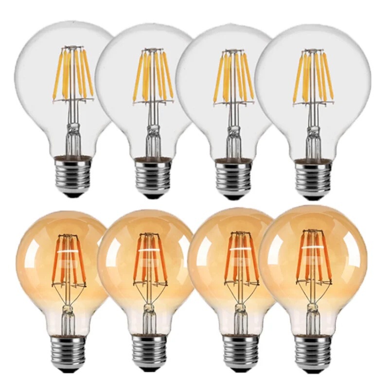 G80 filament bulb LED Edison bulb tungsten lamp Brown Amber E27 vintage decorative bulb 220V