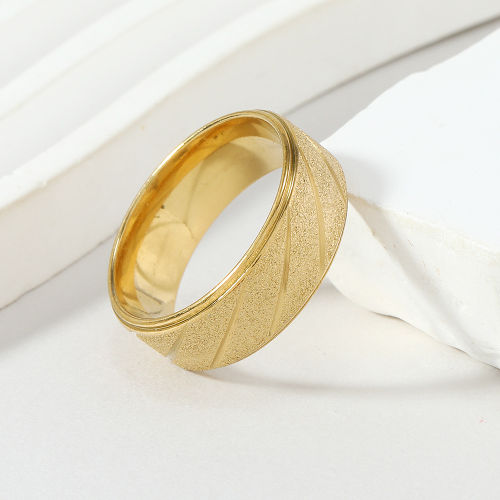Anillo de acero inoxidable transfronterizo de Europa y Estados Unidos flor al por mayor anillo de acero de titanio esmaltado twill joyas de brazaletes de moda para hombres image 4