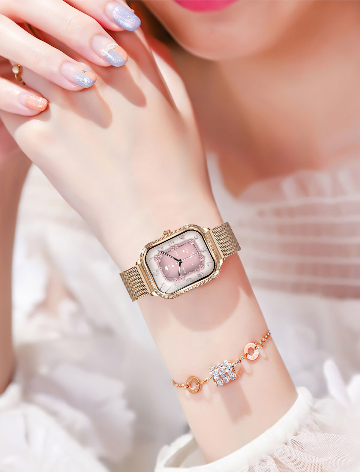 Smartwatch For Women Heart Rate And Blood Pressure Fitness Tracker_voghion.com