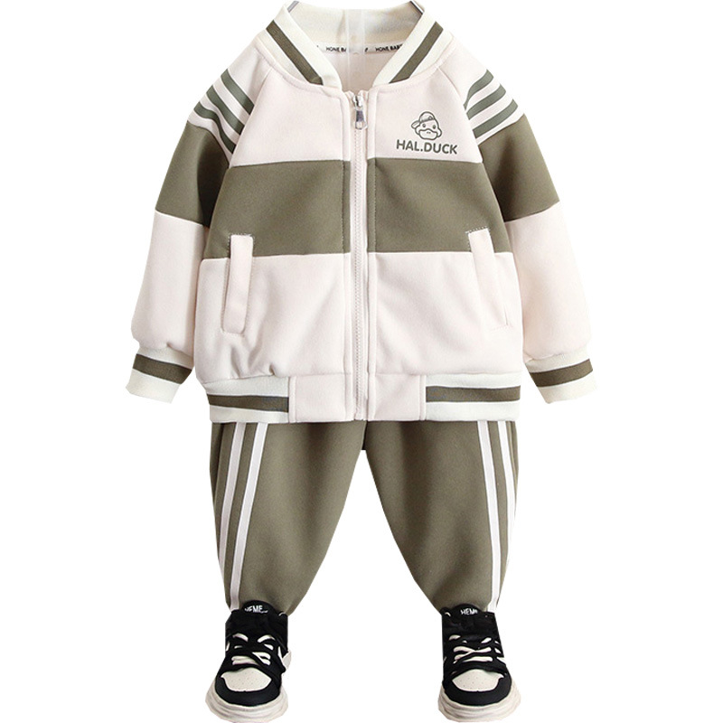 5999 Little Yellow Duck Ropa para niños Traje para niños Primavera y otoño 2024 Nuevo traje de béisbol para bebés de moda Traje de dos piezas para niños