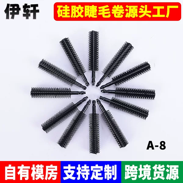 Colorful disposable eyelash brush heads, silicone eyelash curler, mascara replacement heads, eyebrow comb, portable makeup tool