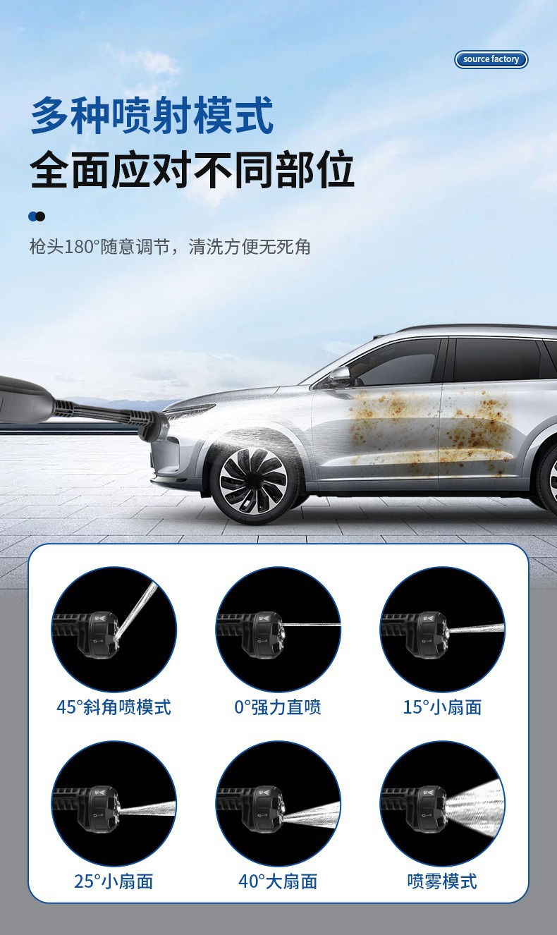 Household High-Pressure Car Washing Tool, Water Gun, Lithium Battery Portable Cleaning Machine, Spray Gun, High-Power Wireless Car Washing Machine Wholesale