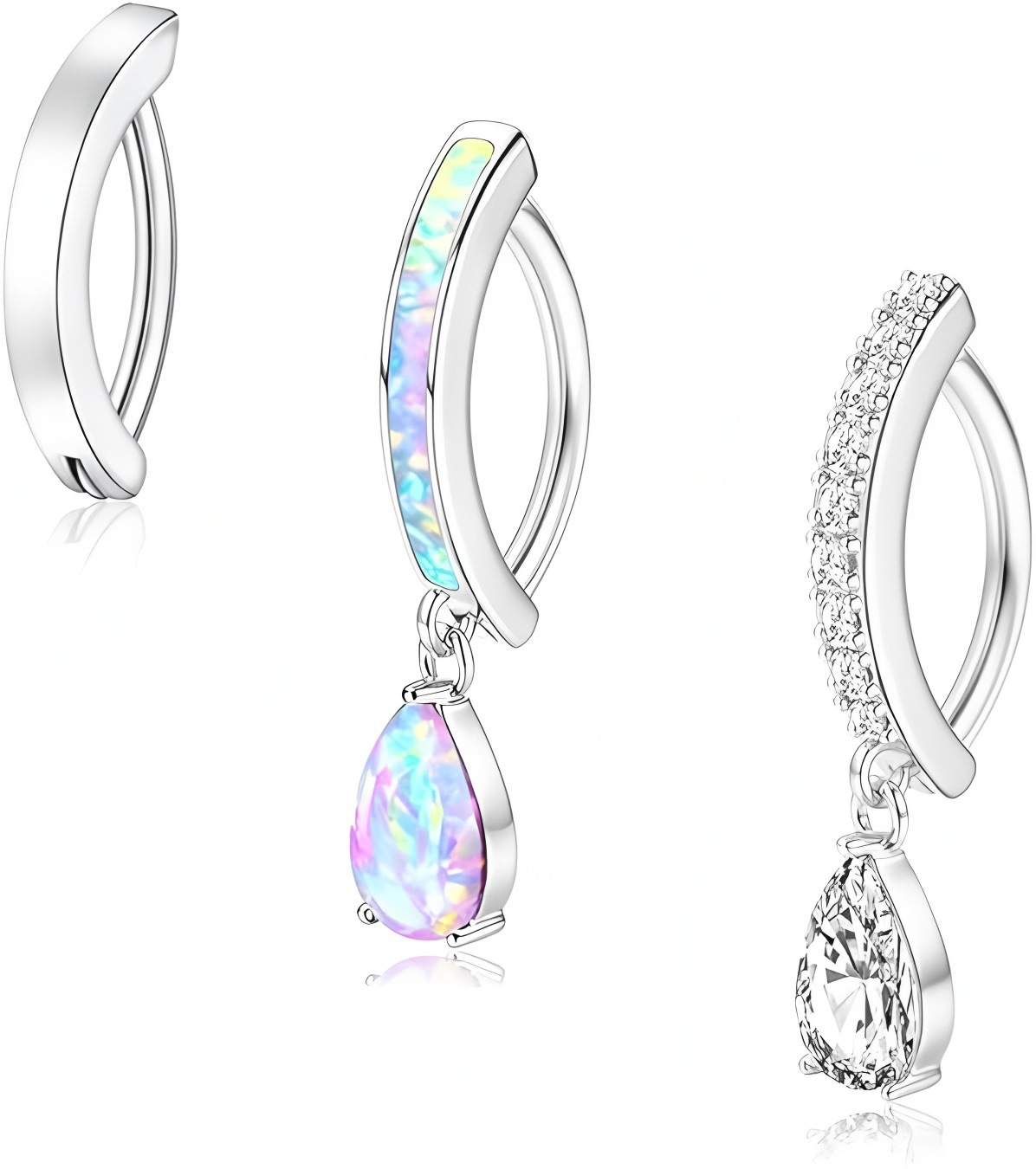 Bague griffe élégante avec piercing nombril et perle_voghion.com
