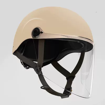 Motosiklet kaskı (dəbilqə) | Women's High-Looking, All-Season Men's - warm-yellow-windproof-and-rainproof-long-mirror