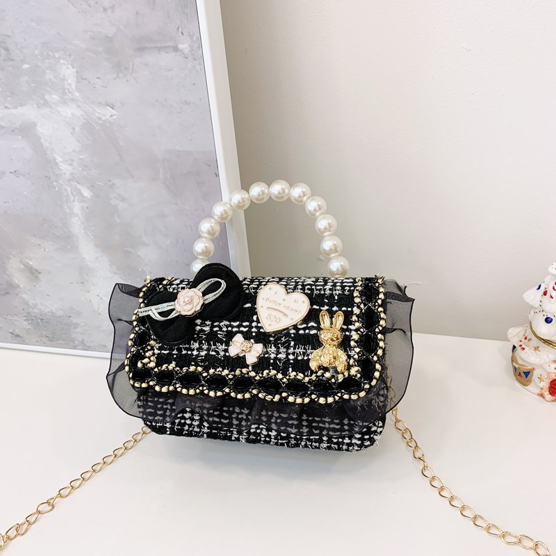 2025 nuevo estilo coreano de viento de fragancia mini niñas princesa de perlas portátil hombro único accesorios bolsos para niñas