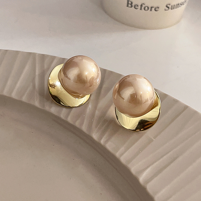 108#Silver Needle-Golden-Earrings