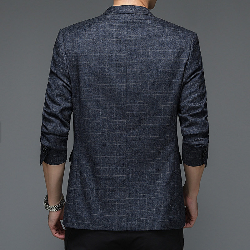 Áo vest nam dáng ôm cổ vest một hàng hai nút phong cách Hàn Quốc — Xanh xám