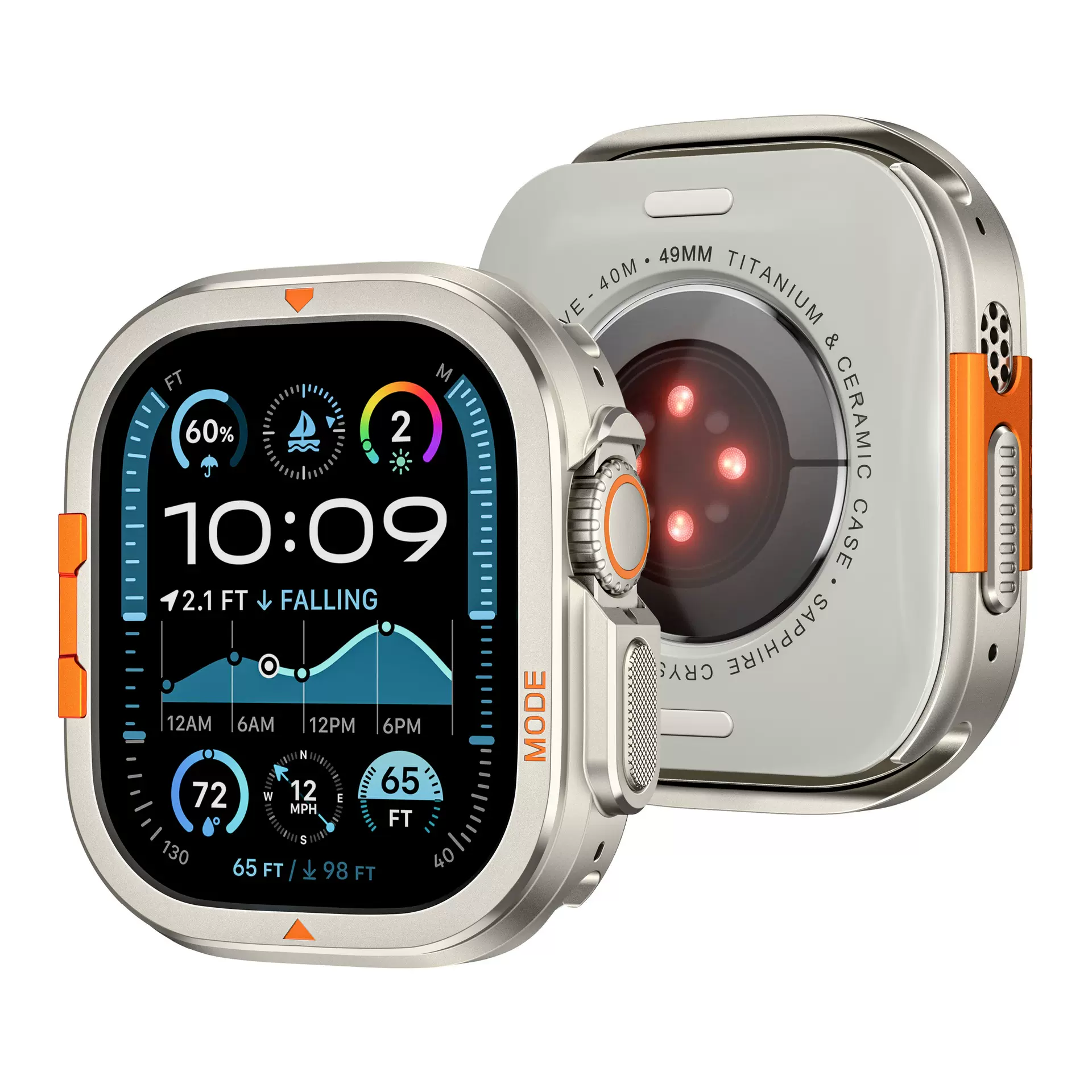 苹果手表保护套iwatchS110代46MM/45mmUltra3249mm高山防摔金属壳