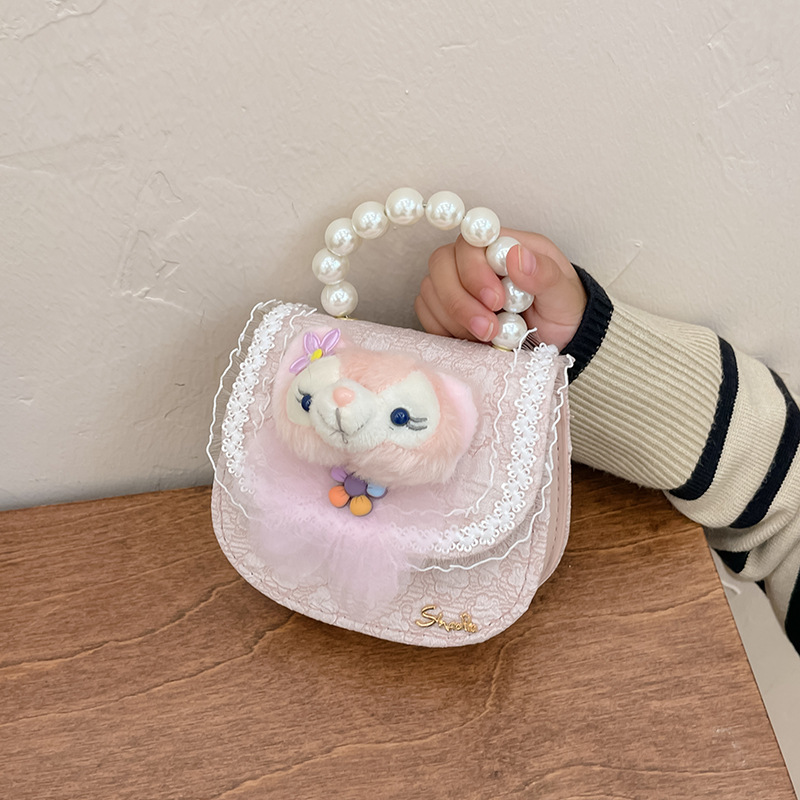 Bolso DE LOS NIÑOS bolsa de mensajero de las niñas moda perla bolso de moda accesorios de dibujos animados bolsa estilo Chanel monedero bolso