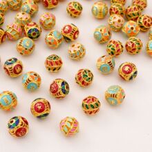 合金滴油隔珠花朵散珠子手工diy制作手链项链挂包包饰品配件批发