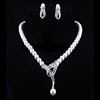 Metal chain from pearl for bride, necklace and earrings, accessory, wholesale