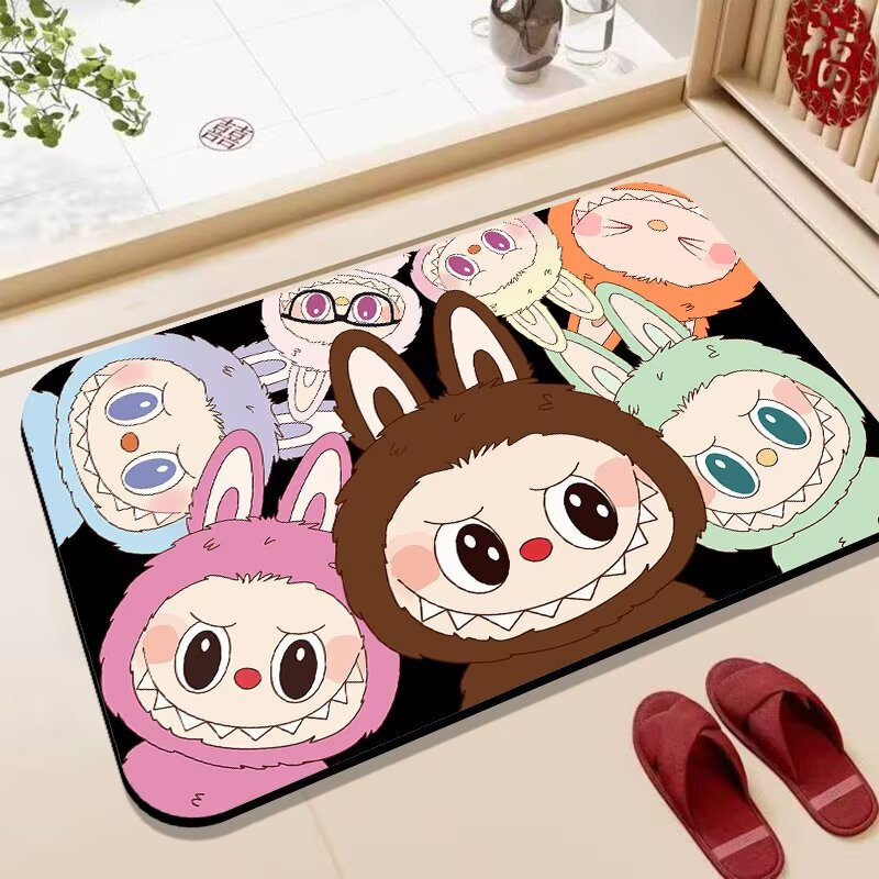 Labubu diatomite floor mat, cute cartoon non-slip mat, household bathroom foot mat, water-absorbent bathroom mat Labubu diatomite floor mat, cute cartoon non-slip mat, household bathroom foot mat, water-absorbent bathroom mat
