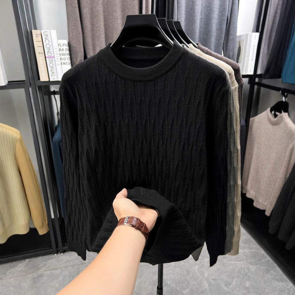 Suéter de alta sensación de moda para hombres Jacquard con camiseta de punto nuevo otoño y invierno casual suéter de ropa de hombre