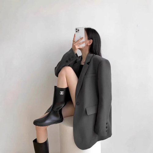Spring and Autumn Black Stylish Fashion New Coat Business Casual Korean Version Small Women's Suit Coat