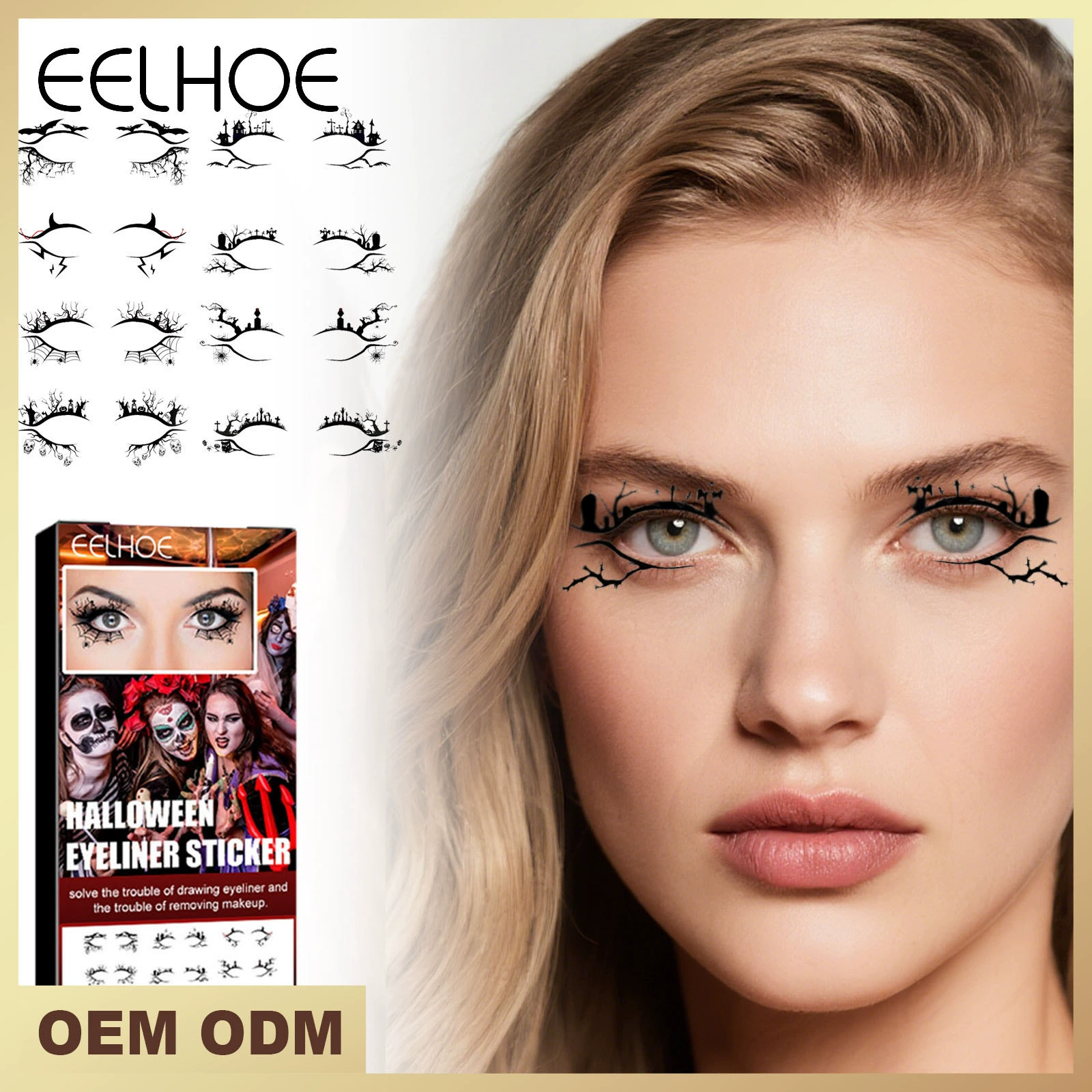 П pencil для глаз EELHOE, модные наклейки, тени для глаз, Хэллоуин