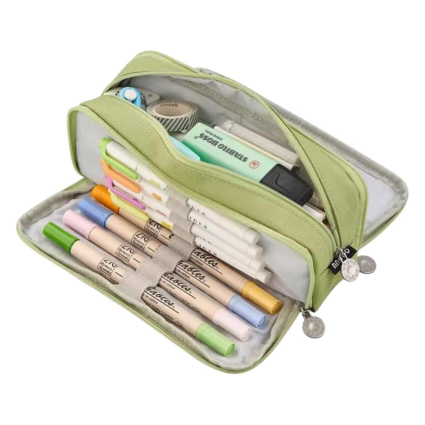 Ankou simple caja de lápices de gran capacidad caja de papelería estilo coreano japonés estudiante de secundaria chica bolsa de lápiz multifuncional