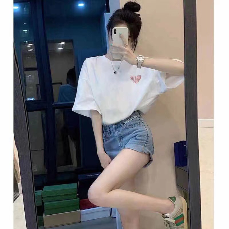 European-style White Short-sleeve T-shirt For Women, Summer 2026 New Casual Loose High-end Half-sleeve Top_ecoleips.com