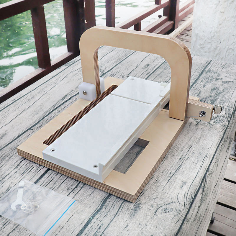 Producción de la fábrica mejorada profesional de jabón hecho a mano tipo cuchillo de jabón mesa de corte cortador de jabón cuchillo de alambre de acero herramienta de corte de jabón