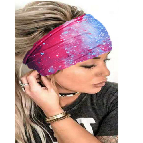 Yoga headband 2024 women's summer new style cross-border manufacturer direct approval fashion printed sports wide bandana