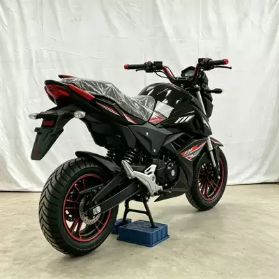 New Model Adult Street Bike Motorcycle, Stable and Durable, Black and Red, Popular Foreign Trade Commuter Vehicle, Wear-Resistant Tires, Long-Distance Riding