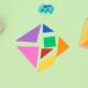 Plastic Tangram First Grade Mathematics Learning Tools Children's Puzzle Cognition Tangram Early Education Stitching Building Blocks Shape Pieces