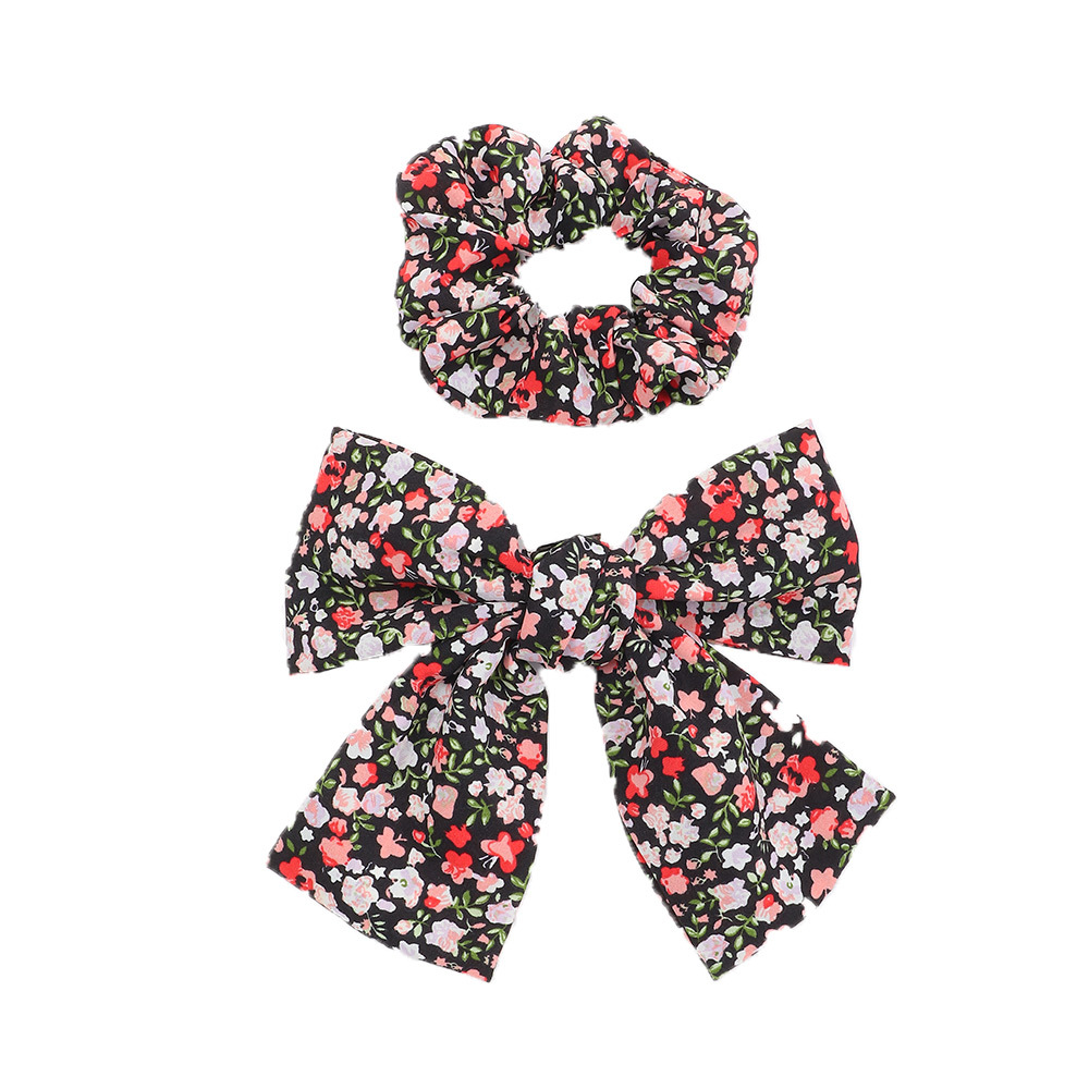 Korean Style Bowknot Floral Fabric Hair Scrunchies display picture 10