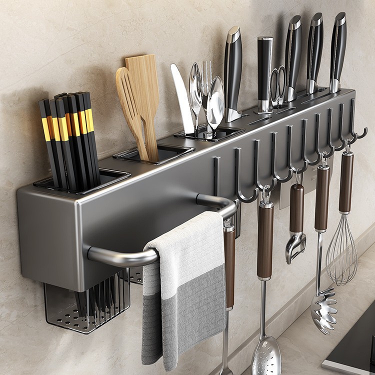 Portalápices engrosados Portalápices de cocina sin perforación Suministros de cocina Portalápices multifuncionales montan en la pared, almacenamiento de cuchillos para verduras