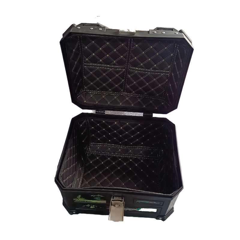 General motorcycle tail box electric car trunk non-aluminum alloy pedal storage box large capacity thick takeout box