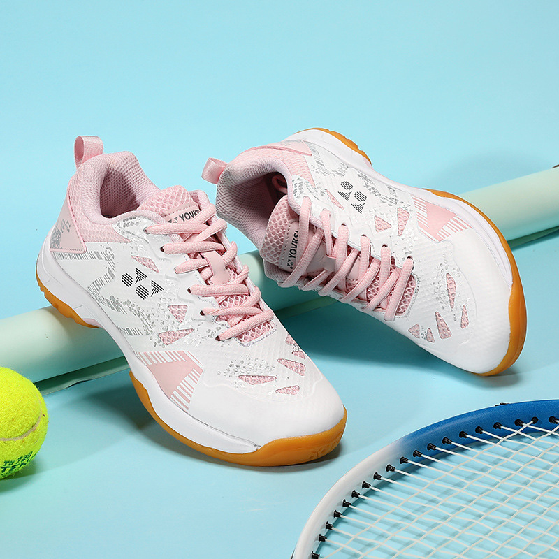 Off-Size Brand Badminton Shoes for Men and Women, Professional Tennis Real Carbon Plate Yy Anti-Slip Sports Shoes, Ultra-Light Mesh Wear-Resistant