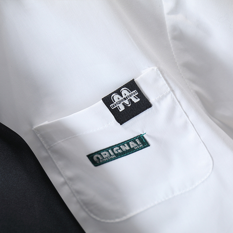 7159 Ropa para niños de verano Camisa blanca de manga corta Traje para niños Estilo universitario Pantalones de traje para niños pequeños y medianos Traje de camisa de verano