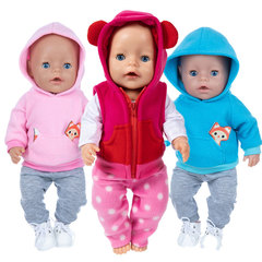 2023 Cross-border New Product Doll Clothes 18-inch American Girl Doll Clothes Children Plush Doll Cartoon Sweatshirt