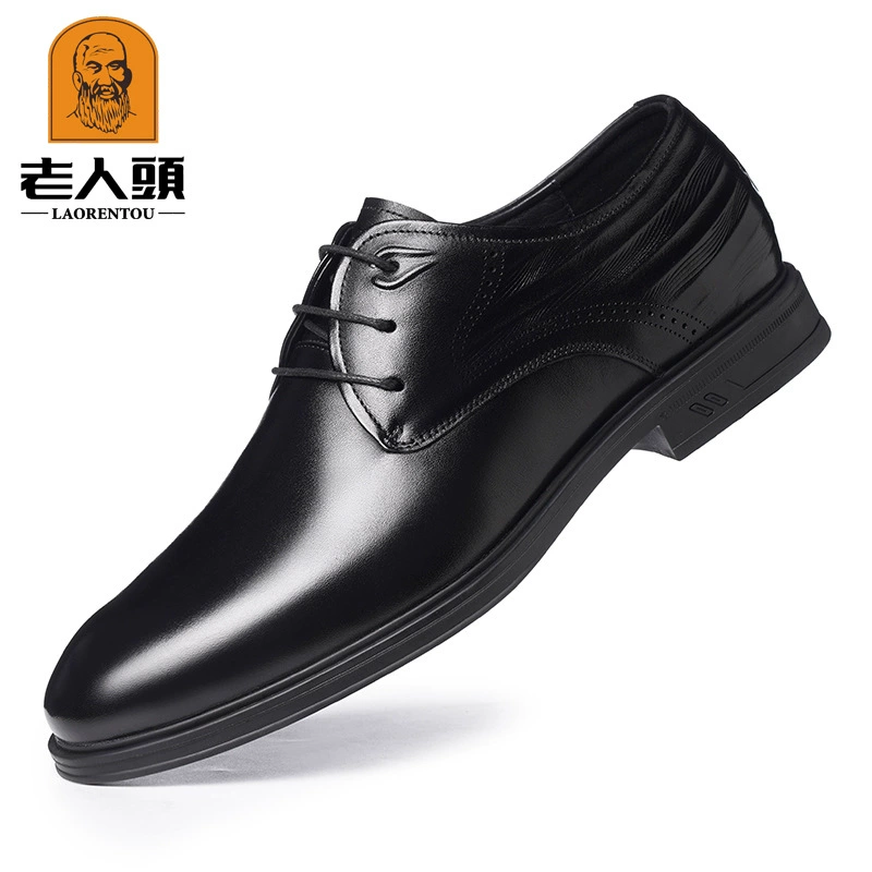 Туфли старика, деловые кожаные туфли, дышащие, легкие, мягкая кожа, удобная мужская рабочая одежда 25008