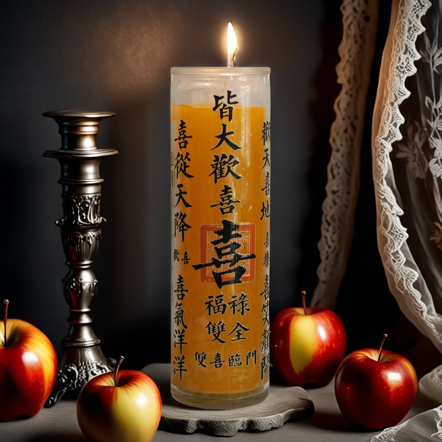 天官賜福手作りろうそく クリエイティブな祝福 ロマンチックなシーンの装飾 無煙ろうそく 5～6個入り 財宝を招くろうそく