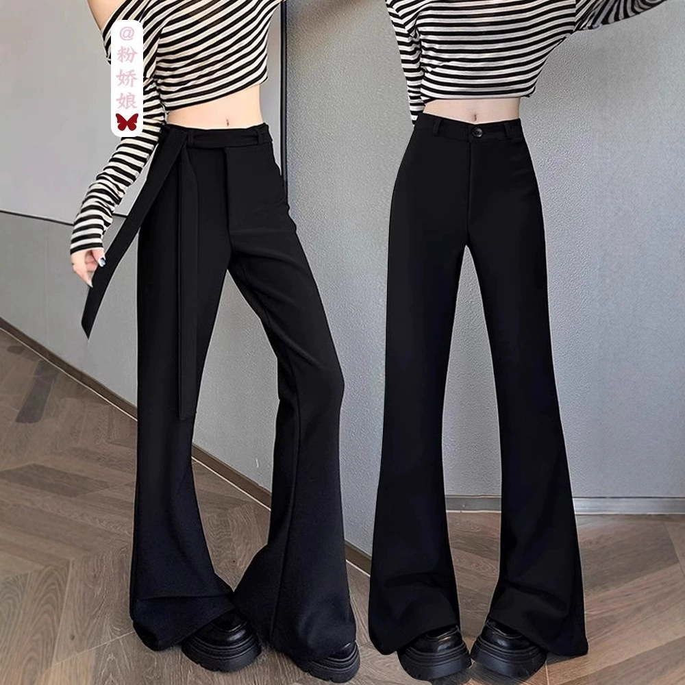 Черные брюки-костюмы для подковы женские весенние и летние дизайн