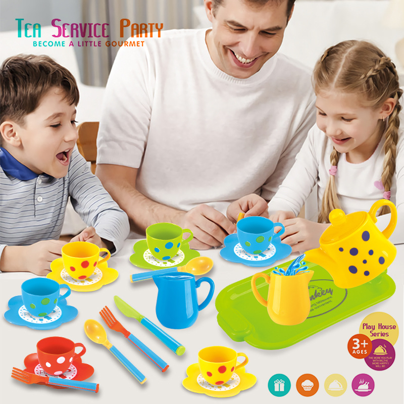 크로스 보더 어린이 시뮬레이션 찻잔 차 세트 장난감 아기 오후 차 소녀 소꿉놀이 집 장난감 세트