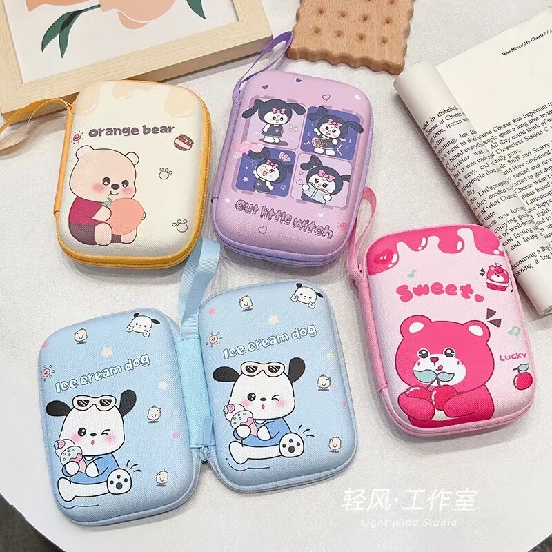Cartoon Large Rectangular Hard Disk Headset Storage Bag Coin Purse Charger Data Cable Hard Disk Storage Box with Rope Cartoon Large Rectangular Hard Disk Headset Storage Bag Coin Purse Charger Data Cable Hard Disk Storage Box with Rope