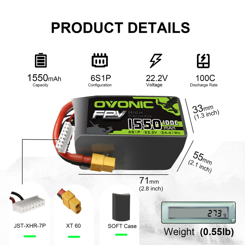 Ovonic欧牌1300 2200mAh 100C  6S 22.2V 穿越机FPV无人机电池|undefined
