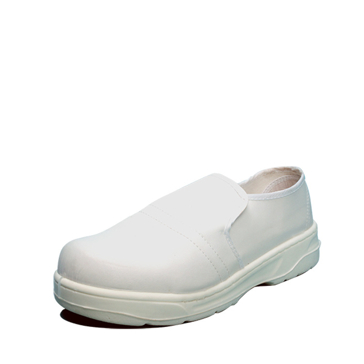 厂家批发防静电低帮鞋PU底皮革实面白色防砸耐磨抗油污劳保工作鞋