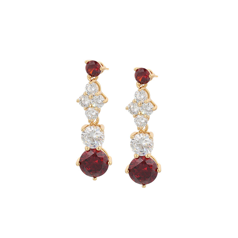 Xuping serie de aretes de color lujoso ligero estilo francés aleación de cobre chapado 14k color europeo y americano transfronterizo elegante aretes para mujeres