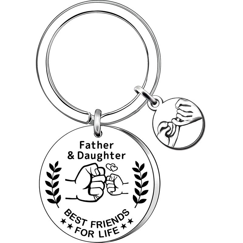 Amazon's Hottest Father's Day and Mother's Day Hand-In-Hand Keychain Creative Gift Stainless Steel Holiday Gift