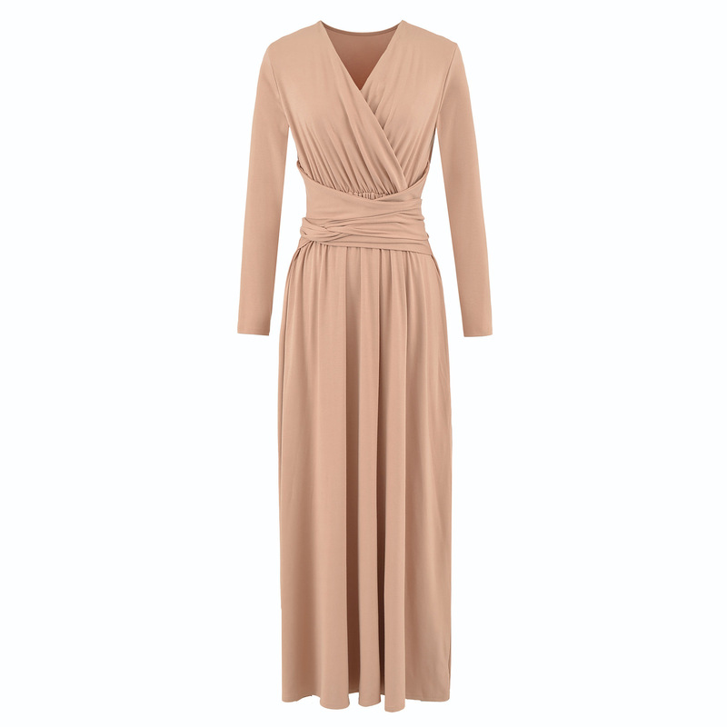 Sanya seaside vacation beach dress, backless French-style long dress, ankle-length, ultra-long, gentle style