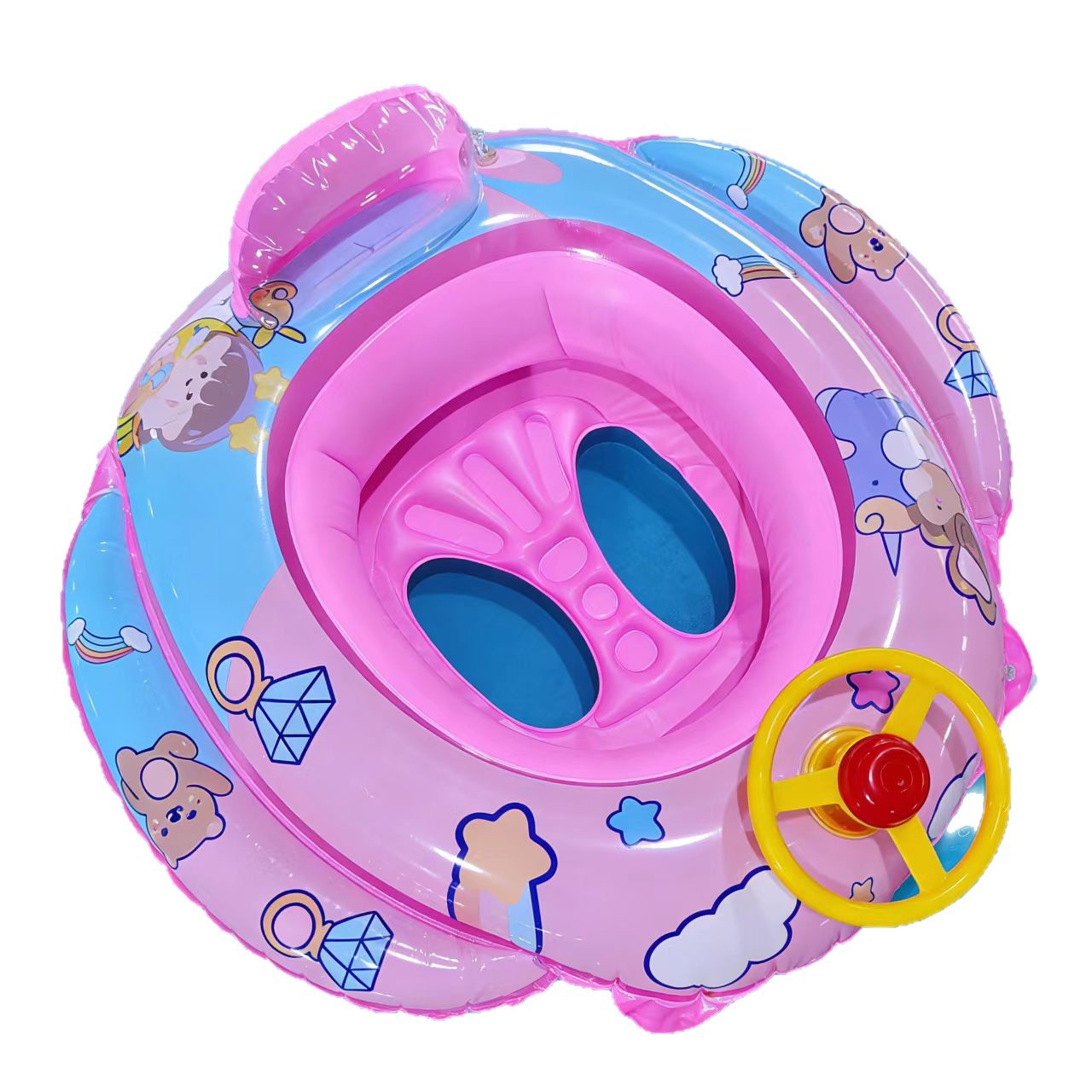 Flotador con Volante Infantil de 1 a 3 Años de PVC Ecológico, Inflable y Antivuelco para Piscina