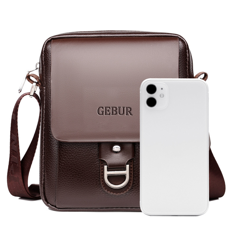 Men's Casual Crossbody Shoulder Bag, Versatile Leather Messenger_voghion.com