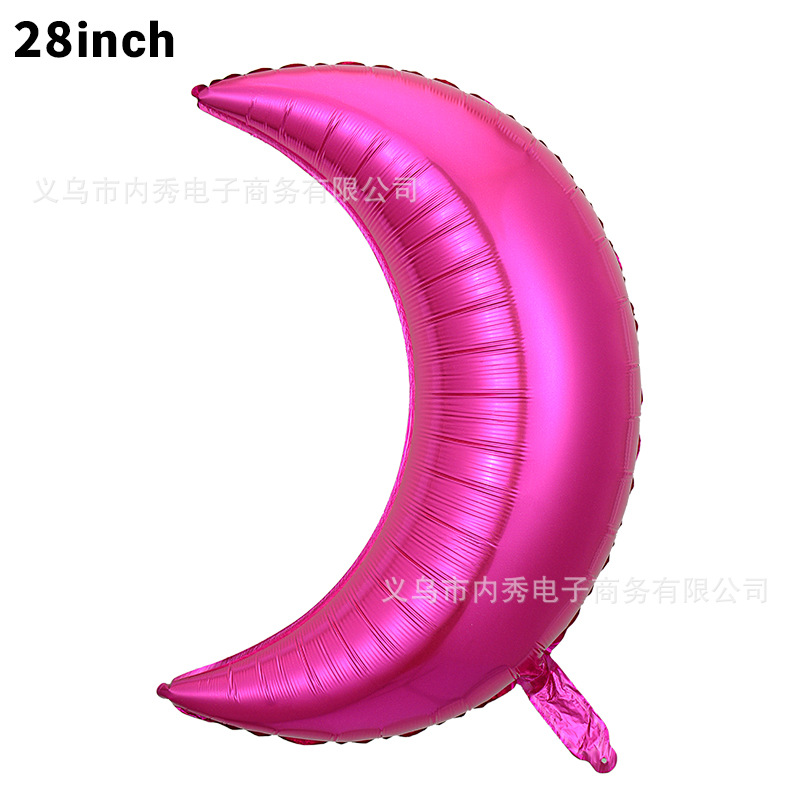 28 pulgadas forma de globo de luna película de aluminio Globo Fiesta de cumpleaños diseño decoración atmósfera forma de globo versión delgada Luna